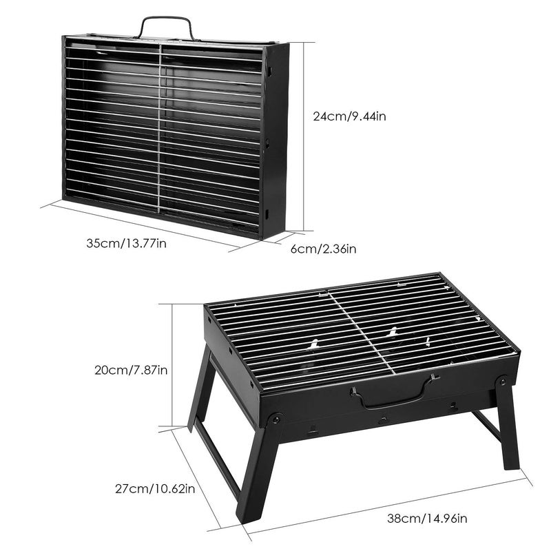 AGM شواية فحم قابلة للطي محمولة، طاولة شواء خارجية من الفولاذ المقاوم للصدأ، مدخن للشواء BBQ للطهي في الهواء الطلق، التخييم، النزهات، الشاطئ (M1) - Image 4